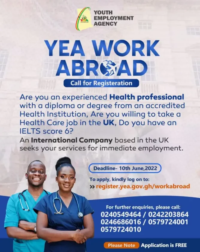 Youth Employment Agency, Ghana To Recruit Health Workers To The UK