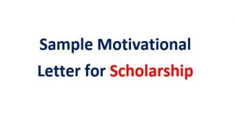 Sample of motivation letter for scholarship