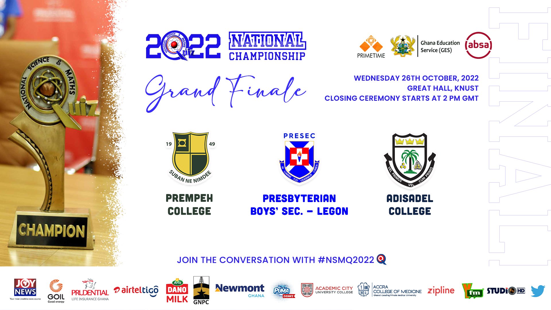 NSMQ 2022 Finals: Profiles of Schools in The Grand Finale