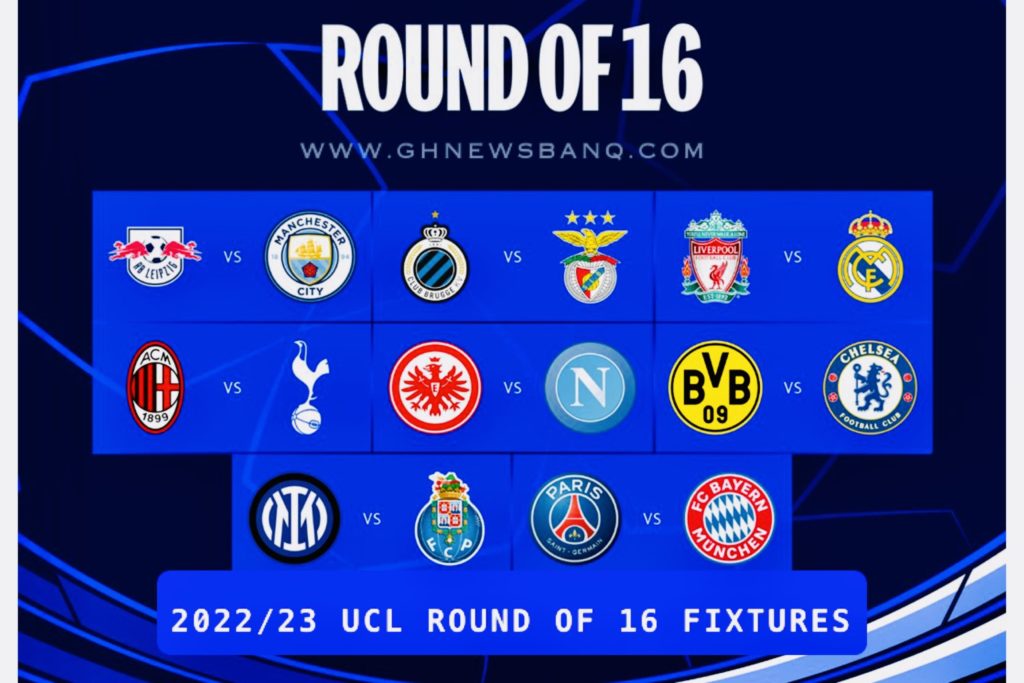 UEFA Champions League Round of 16 fixtures, dates, and times for all 2022/23 knockout matches