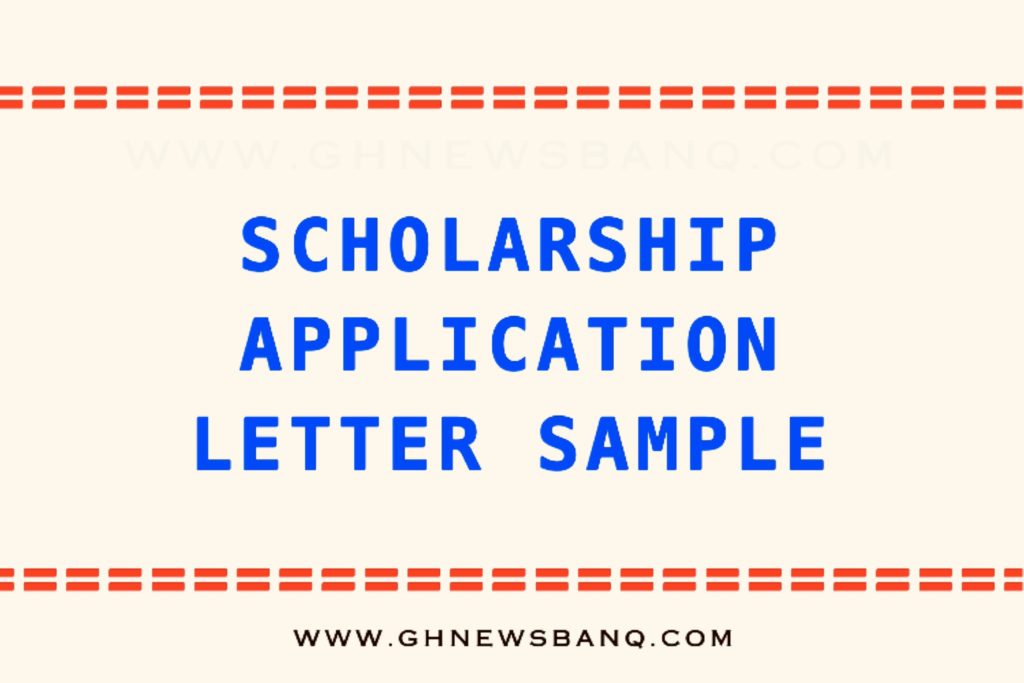 sample of scholarship application letter