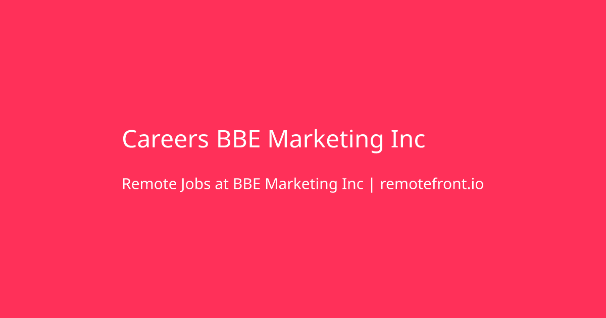 BBE Marketing Inc